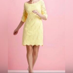 Lilly Pulitzer Shayna floral embroidered eyelet dress in  LEMON SORBET sz 6